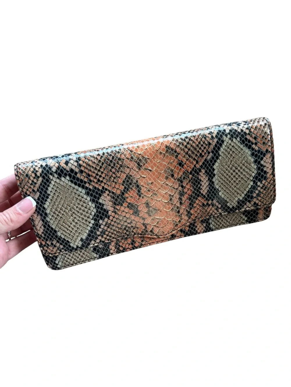 Rebecca Minkoff Jean Convertible Snakeskin Print Clutch or Wallet